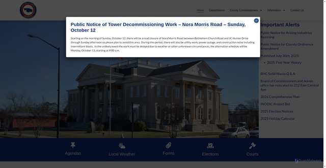 Security scan screenshot of https://www.benhillcounty-ga.gov/