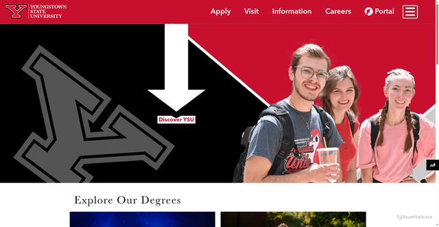 Security scan screenshot of https://ysu.edu/