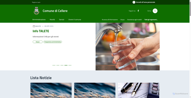Security scan screenshot of https://comune.cellere.vt.it/