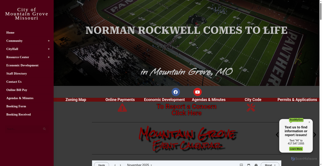 Security scan screenshot of https://mountaingrovemo.gov/