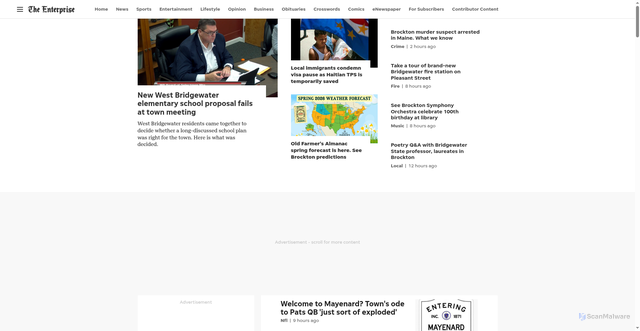 Security scan screenshot of https://enterprisenews.com