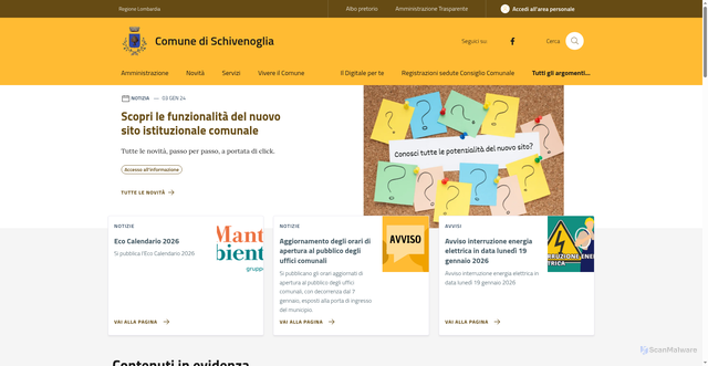 Security scan screenshot of https://www.comune.schivenoglia.mn.it/