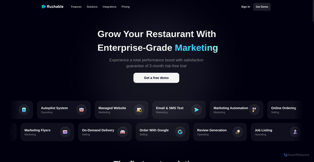 Security scan screenshot of https://api.rushable.io