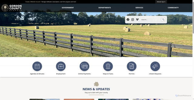 Security scan screenshot of https://gordoncountyga.gov/