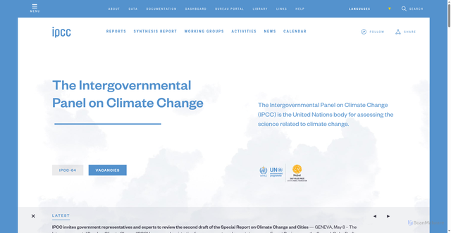 Security scan screenshot of https://www.ipcc.ch