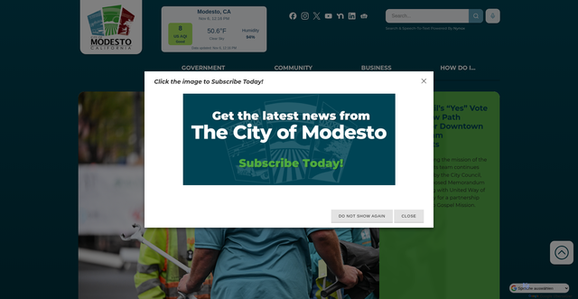Security scan screenshot of https://www.modestogov.com/