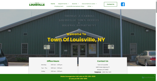 Security scan screenshot of https://www.louisvilleny.gov/