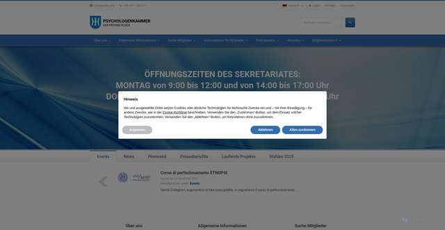 Security scan screenshot of https://www.psibz.org/