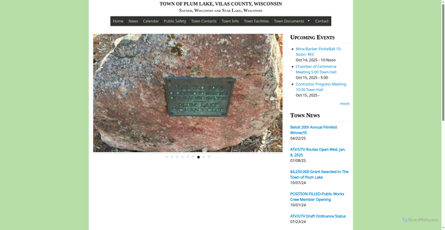 Security scan screenshot of https://www.plumlakewi.gov/