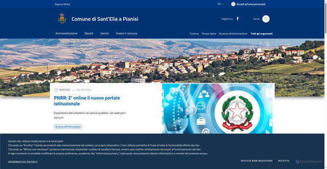 Security scan screenshot of https://www.comune.santeliaapianisi.cb.it/