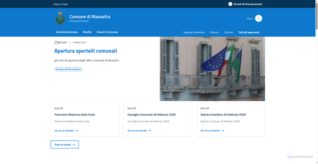 Security scan screenshot of https://www.comune.massafra.ta.it/