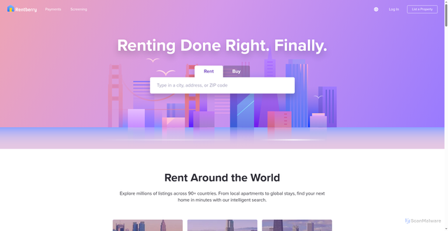 Security scan screenshot of https://rentberry.com