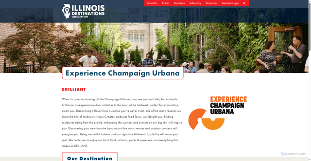 Security scan screenshot of https://www.ildestinations.org/members/experience-champaign-urbana/
