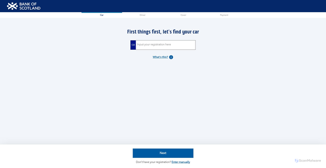 Security scan screenshot of http://bankofscotland.insuremotor.co.uk/