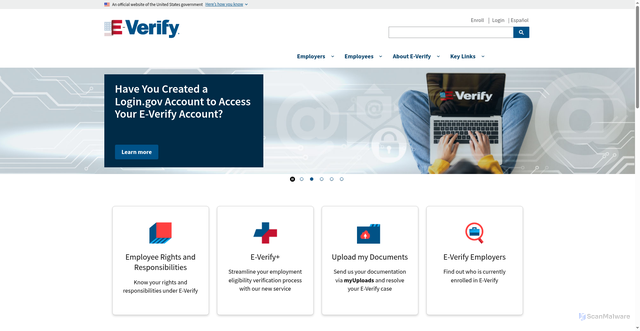 Security scan screenshot of https://everify.gov/
