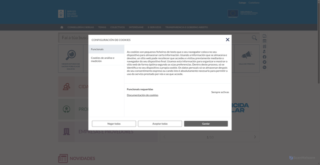 Security scan screenshot of https://www.sergas.gal