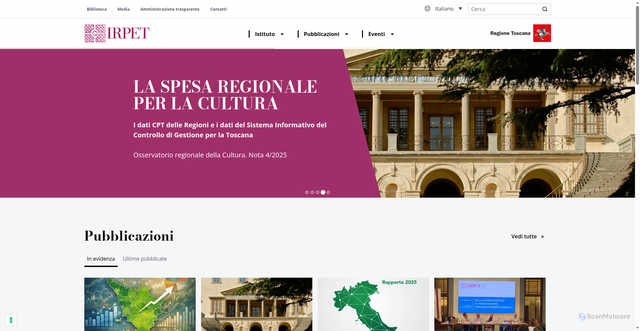 Security scan screenshot of https://www.irpet.it/