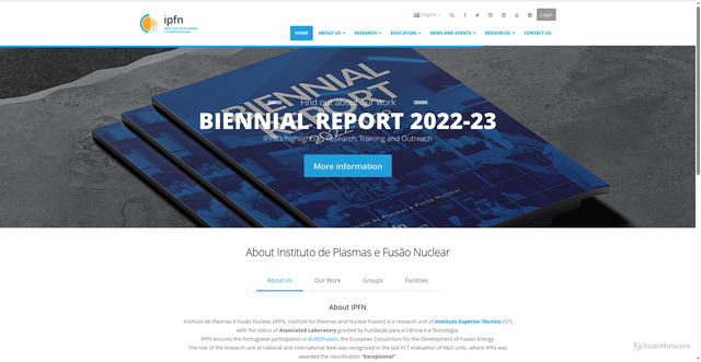 Security scan screenshot of https://www.ipfn.tecnico.ulisboa.pt