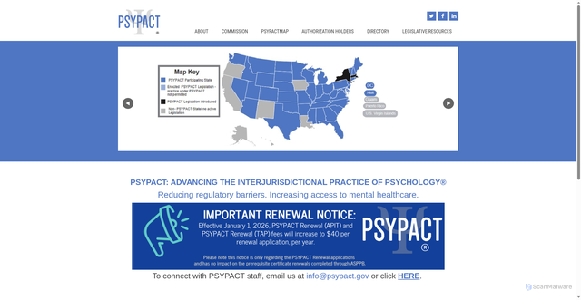 Security scan screenshot of https://psypact.gov/