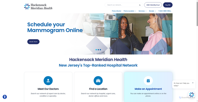 Security scan screenshot of https://www.hackensackmeridianhealth.org