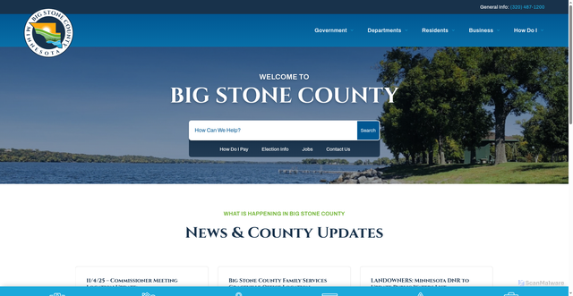 Security scan screenshot of https://bigstonecounty.gov/