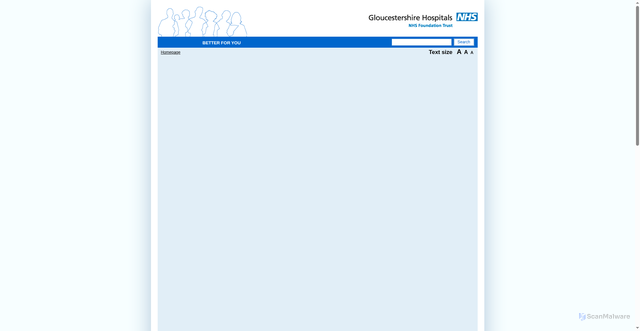 Security scan screenshot of http://gloshospitals.org.uk/