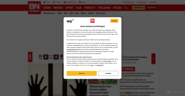 Security scan screenshot of https://www.bndestem.nl