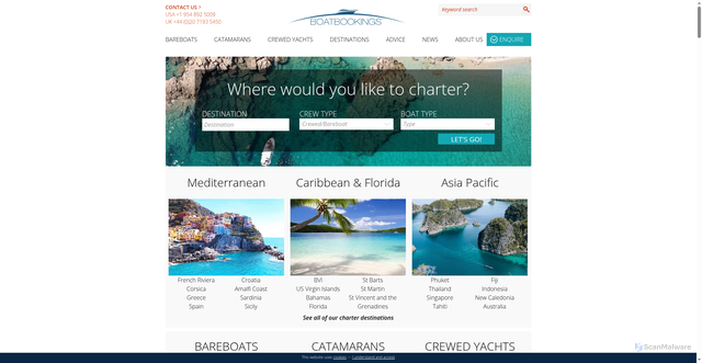 Security scan screenshot of https://boatbookings.com