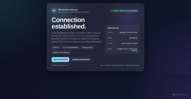 Security scan screenshot of https://micollective.se