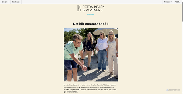 Security scan screenshot of https://mailchi.mp/petrabrask/inspirationsbrevjuni2026-det-blir-sommar-nd?e=8703162f20