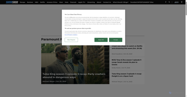 Security scan screenshot of https://showsnob.com/paramount-plus/