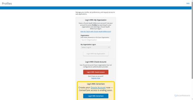 Security scan screenshot of https://profiles.cerner.com