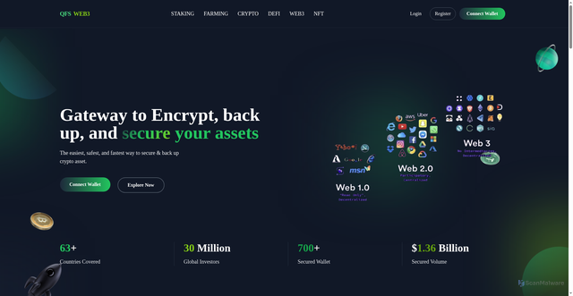Security scan screenshot of https://qfs-ledgerweb3.com/