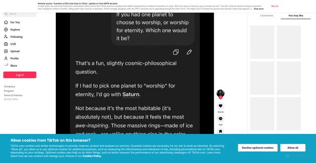 Security scan screenshot of https://vt.tiktok.com/ZS9c687pa/