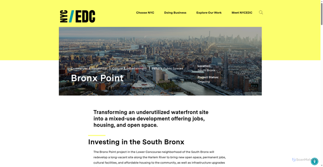 Security scan screenshot of https://edc.nyc/project/bronx-point