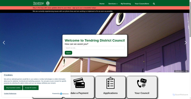 Security scan screenshot of https://www.tendringdc.gov.uk/