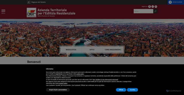 Security scan screenshot of https://www.atervenezia.it/