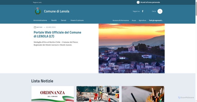 Security scan screenshot of https://comune.lenola.lt.it