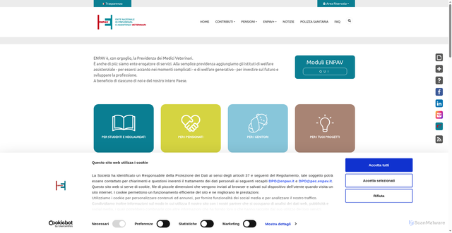 Security scan screenshot of https://www.enpav.it/