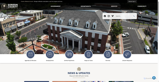 Security scan screenshot of https://www.gordoncountyga.gov/