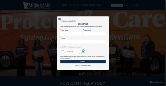 Security scan screenshot of http://craig.house.gov/