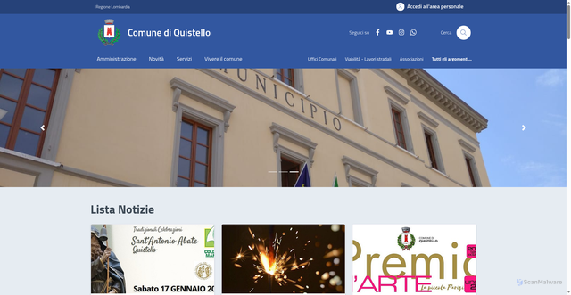 Security scan screenshot of https://www.comune.quistello.mn.it/