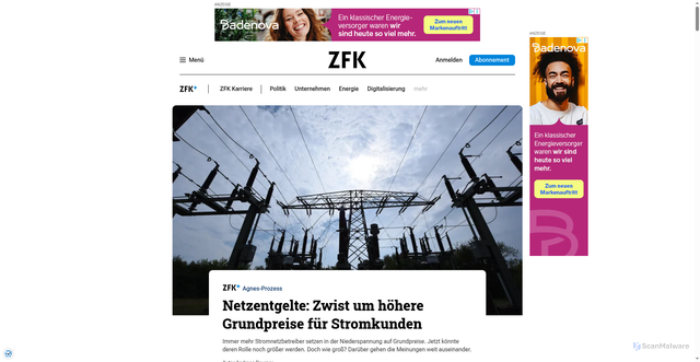 Security scan screenshot of https://zfk.de