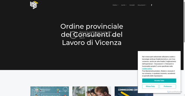 Security scan screenshot of https://www.consulentidellavoro.vi.it/