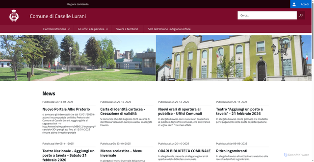 Security scan screenshot of https://www.comune.casellelurani.lo.it/