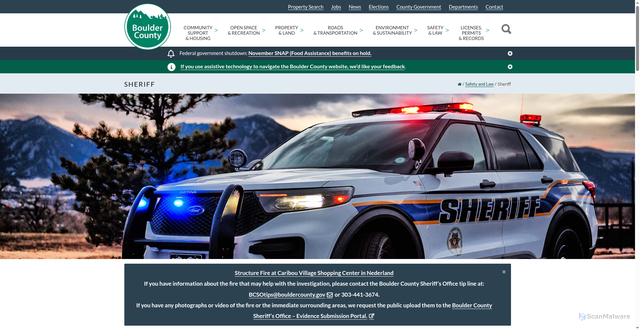 Security scan screenshot of https://bouldercounty.gov/safety/sheriff/