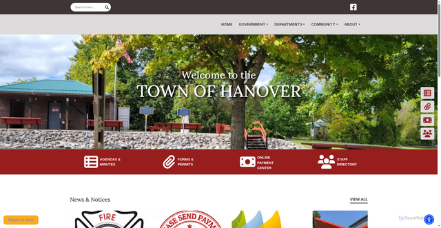 Security scan screenshot of https://hanoverny.gov/