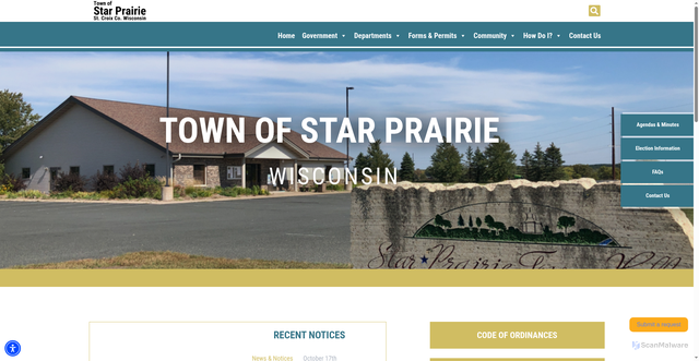 Security scan screenshot of https://townofstarprairiewi.gov/