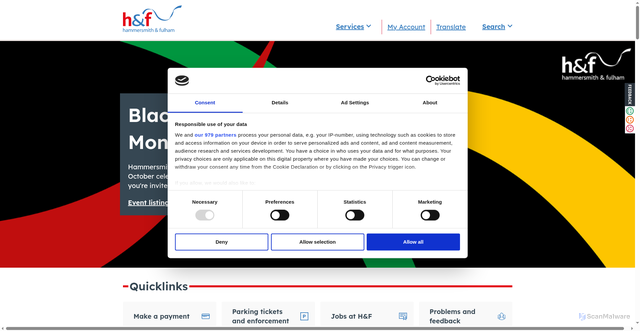 Security scan screenshot of https://www.lbhf.gov.uk/