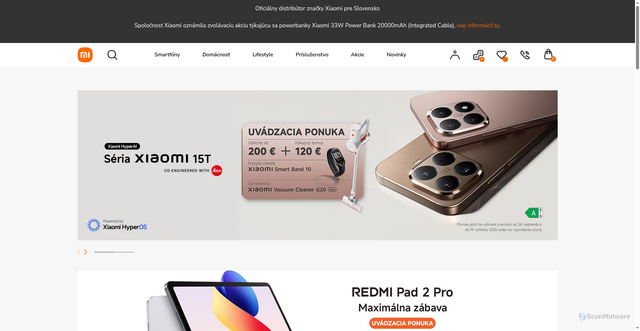 Security scan screenshot of https://mi-store.sk/